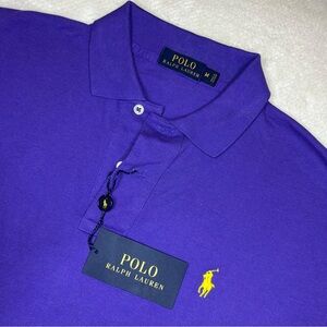 Ralph Lauren Purple Polo Shirt with Gold Logo Tag